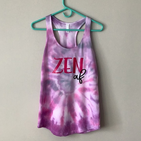 Yoga Zen Purple Pink Gym Tank Top - Picture 1 of 3